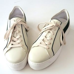 ABLE "NERA" NAPA LEATHER LACE UP SNEAKERS